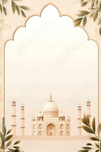 Taj Mahal Cover Page Invite | Elegant Design for Celebrations and Events photo