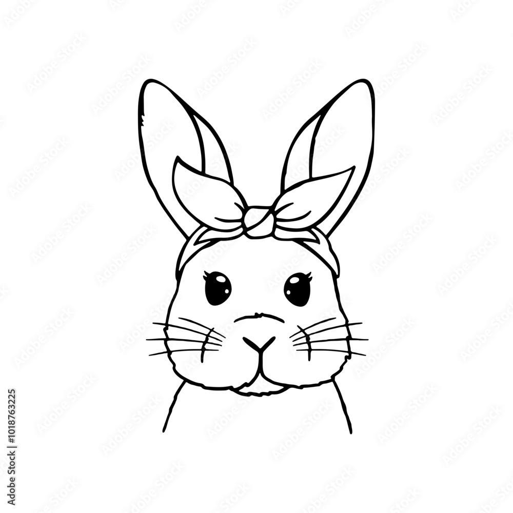 Fototapeta premium Bunny Svg, Easter Bunny Svg, Happy Easter svg, Spring svg, Flower Rabbit SVG Cut file, Floral Bunny svg, Animal Face svg, Svg Files for Cricut