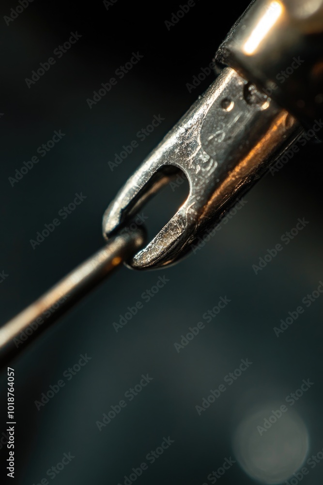 Close-up of a metal tool with a metal handle, suitable for industrial or technical use Close-up of a metal tool with a metal handle, suitable for industrial or technical use