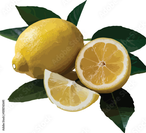 The Bright Side Citrus Delight Of Fresh Lemons Vector Illustration On White Background