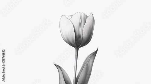 Wallpaper Mural Black and White Tulip Illustration Torontodigital.ca