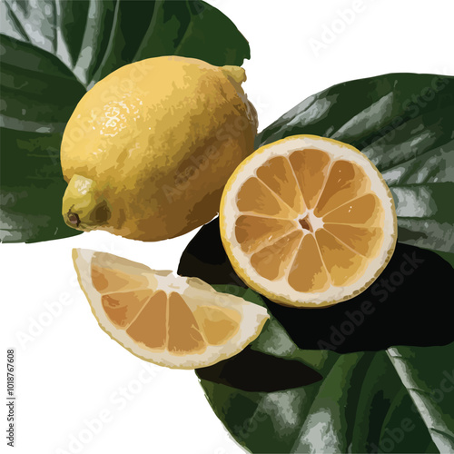 The Bright Side Citrus Delight Of Fresh Lemons Vector Illustration On White Background