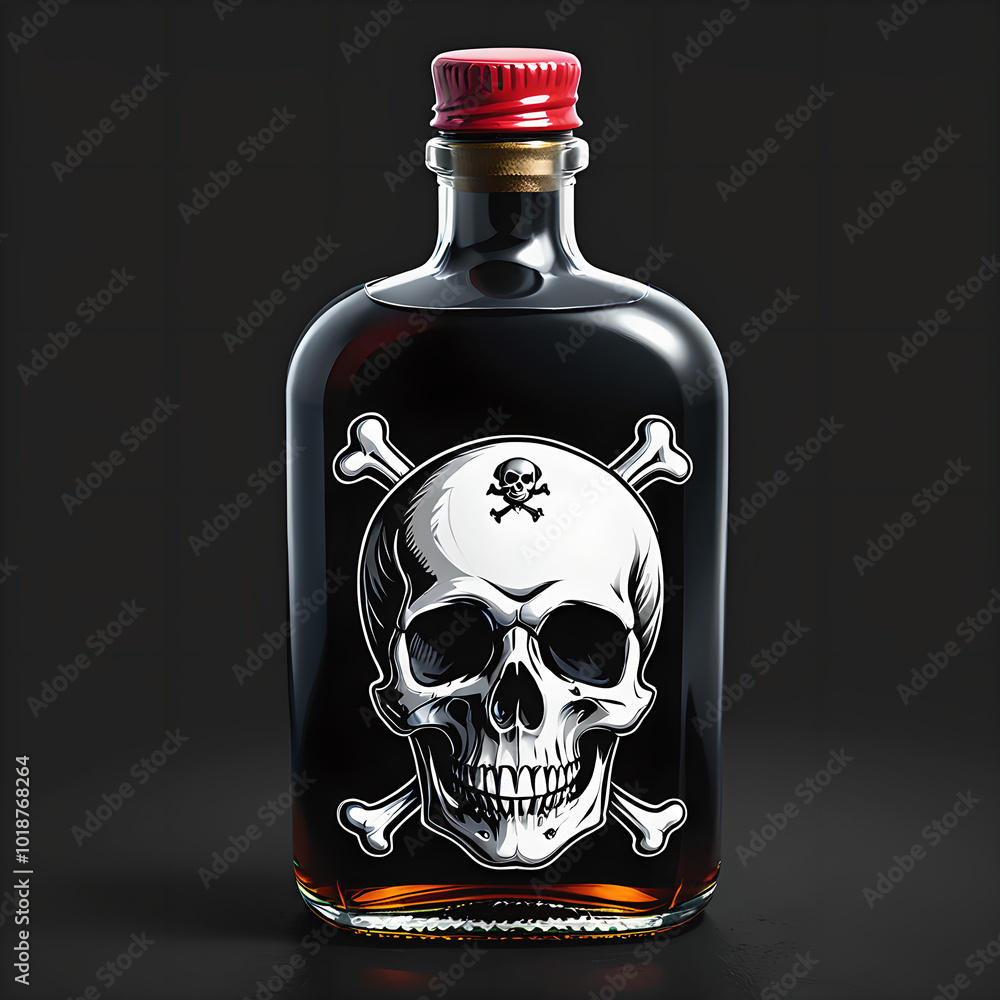 Ominous Poison Bottle T-Shirt Design: Halloween Vector Art Ominous Poison Bottle T-Shirt Design: Halloween Vector Art