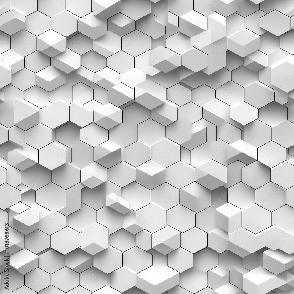 Seamless 3d illustration of geometric pattern , isolated on white background, , copy space for text, Seamless 3d illustration of geometric pattern , isolated on white background, , copy space for text,