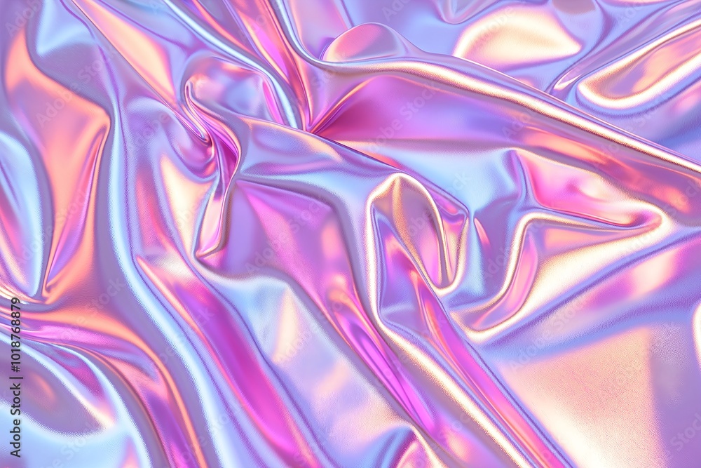Obraz premium A Vibrant Holographic Gradient With a Metallic Sheen, Perfect for Product Packaging or Posters, Texture for Background, High Resolution Wallpaper or Background