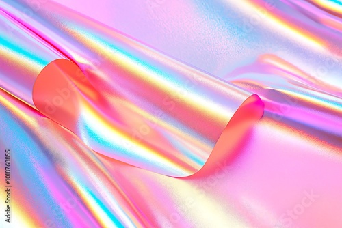 A Vibrant Holographic Gradient With a Metallic Sheen, Perfect for Product Packaging or Posters, Texture for Background, High Resolution Wallpaper or Background