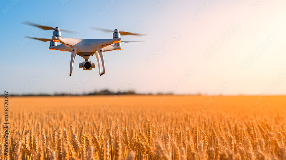 Drone Monitoring Large Wheat Fields | Advanced Agricultural Technology for Precision Farming Drone Monitoring Large Wheat Fields | Advanced Agricultural Technology for Precision Farming