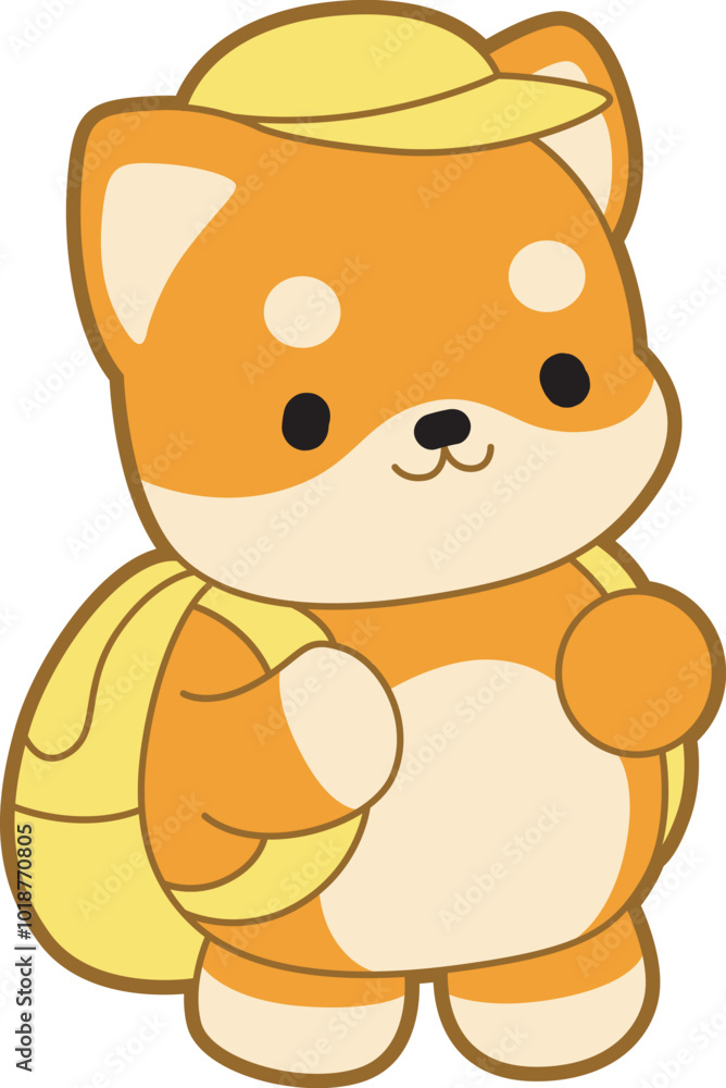 Cute puppy kawaii dog lovely animal vector icon. Fluffy Shiba Inu pet stickers. Happy doggy activities illustrations. Cute puppy kawaii dog lovely animal vector icon. Fluffy Shiba Inu pet stickers. Happy doggy activities illustrations.