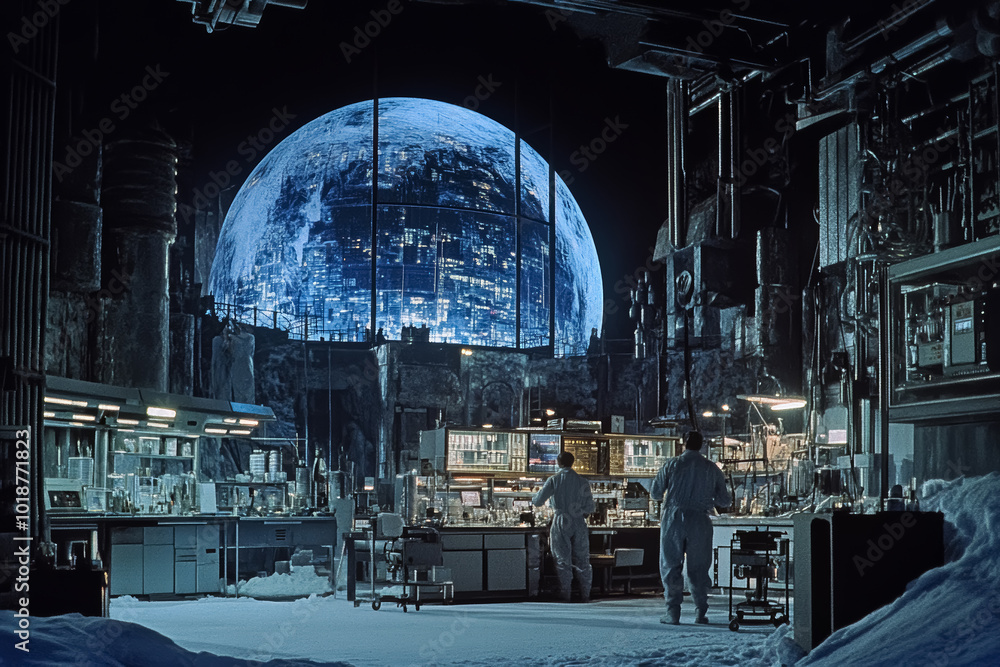 Fotografie Vintage retro style high-tech laboratory
