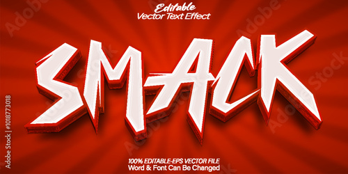 Smack  Vector Text Effect Editable Alphabet Fight Boxing Red