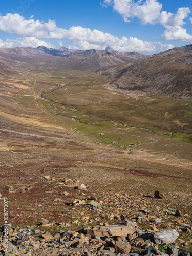 Vertical landscape view from Babusar pass, Kaghan valley, Khyber Pakhtunkhwa, Pakistan photo