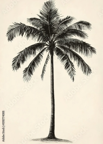 A simple yet elegant drawing of a palm tree
 photo