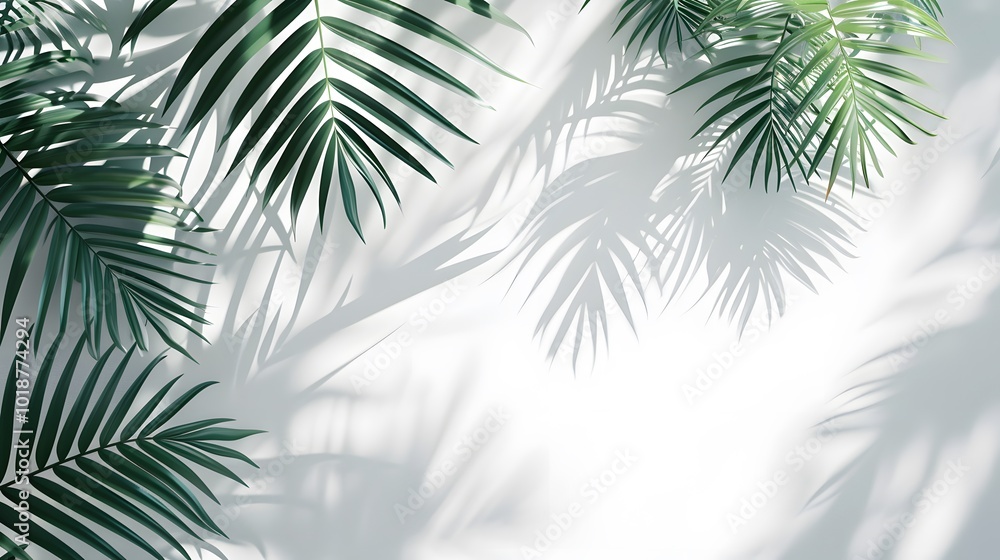 Palm Leaf Shadows on a White Wall Palm Leaf Shadows on a White Wall