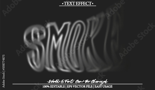 Smoke  Vector Text Effect Editable Alphabet Blur Mist Fog Steam Vapor