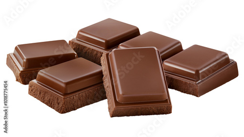 composição com barras de chocolate ao leite isolado em fundo transparente