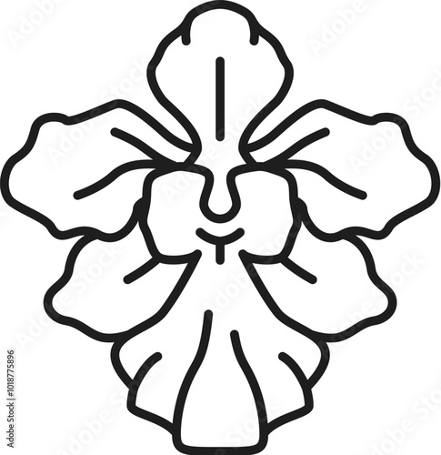 Singapore travel and vacation icon of orchid national flower, vector symbol. Singapore landmark, tourism attraction and sightseeing icon of national orchid flower symbol, Southeast Asia destination
