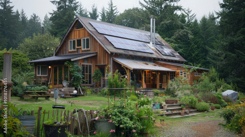 A zero-waste household with solar panels, composting systems, and a commitment to reducing waste in daily living A zero-waste household with solar panels, composting systems, and a commitment to reducing waste in daily living