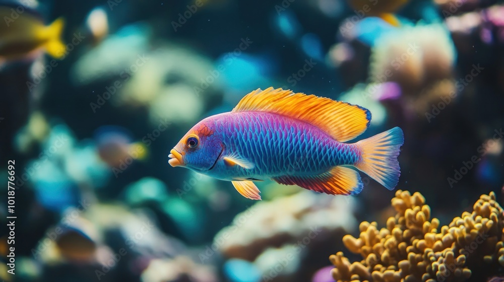 Vibrant Tropical Fish in Coral Reef Vibrant Tropical Fish in Coral Reef