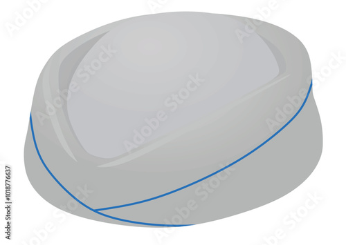 Grey  stewardess hat. vector illustration