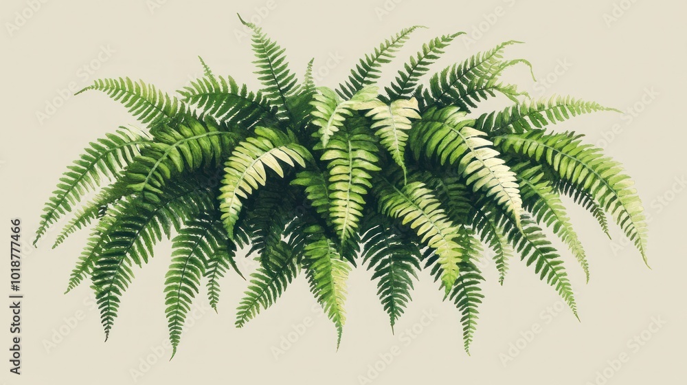 Fototapeta premium Watercolor Fern Illustration