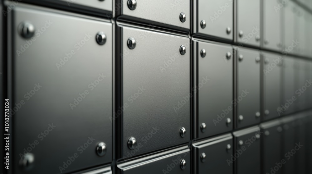 A close-up view of elegant metallic lockers with shiny knobs, ideal for showcasing security and storage concepts. A close-up view of elegant metallic lockers with shiny knobs, ideal for showcasing security and storage concepts.