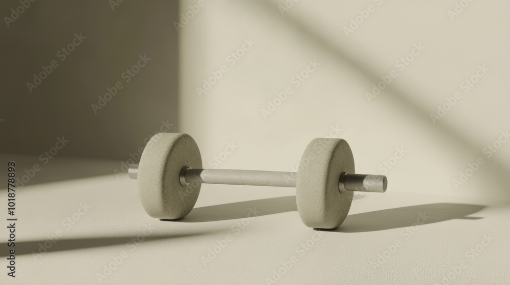 Minimalist Dumbbells in Neutral Tones, sleek design, simple elegance, ideal for modern fitness spaces, enhances tranquility and focus Minimalist Dumbbells in Neutral Tones, sleek design, simple elegance, ideal for modern fitness spaces, enhances tranquility and focus