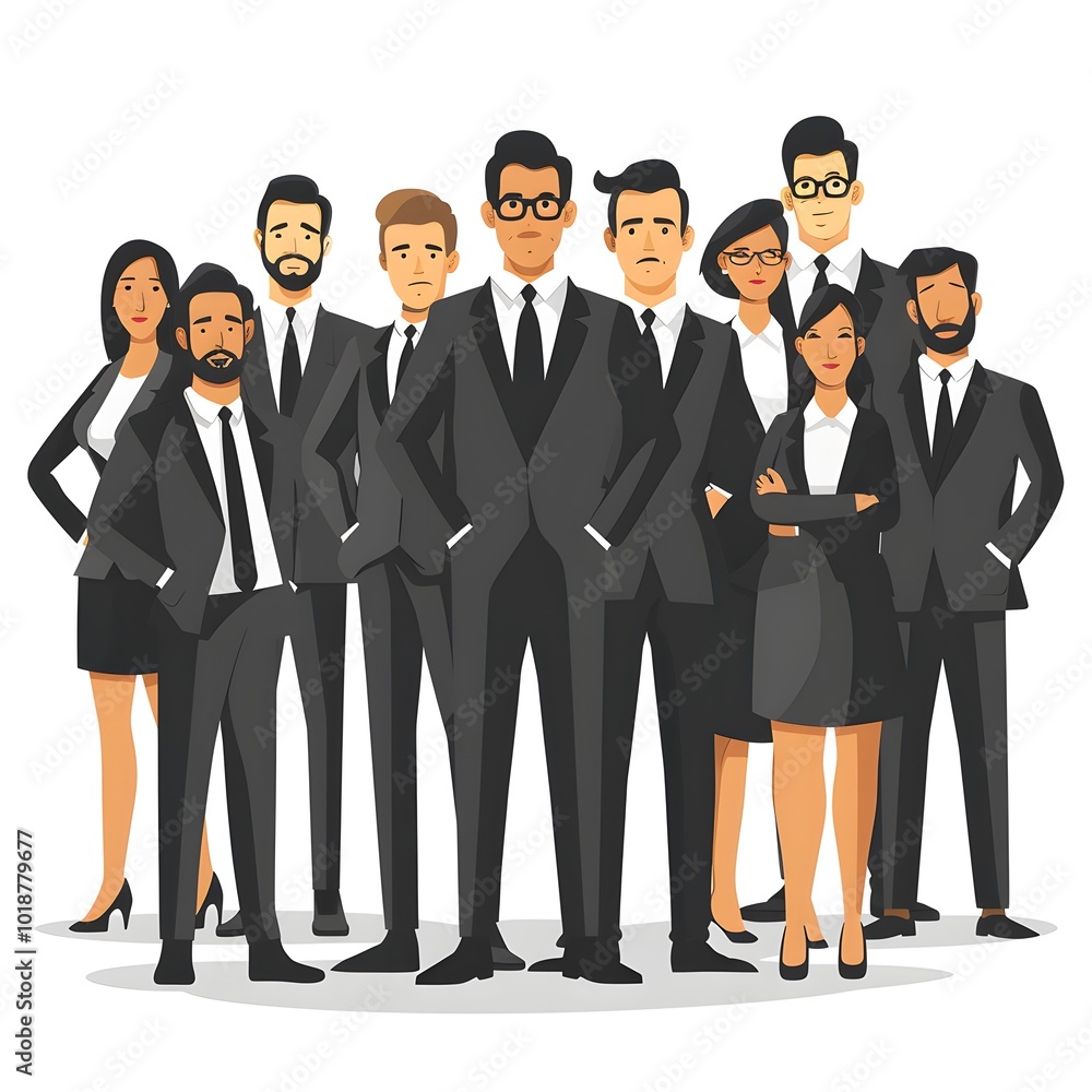 A Diverse Group of Professionals in Suits and Dresses A Diverse Group of Professionals in Suits and Dresses