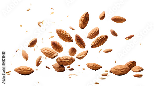 almonds nut isolated healthy food on white background