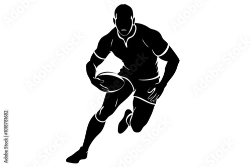 Rugby Player | vector silhouette illustration on white background