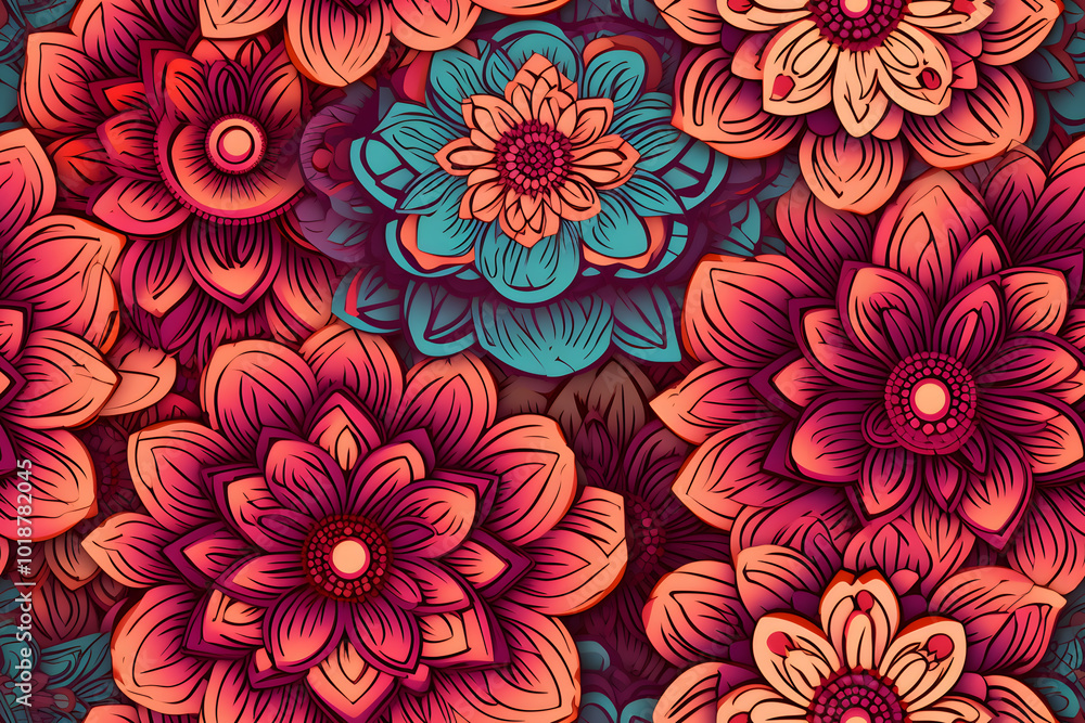 intricate floral mandala pattern, perfect for use as backgrounds or on fabric intricate floral mandala pattern, perfect for use as backgrounds or on fabric