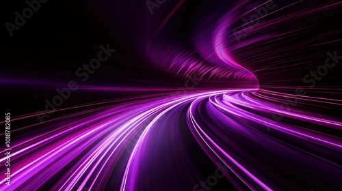 Purple Light Trails Tunnel