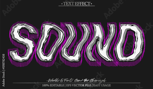 Sound Vector Text Effect Editable Alphabet Music Tech Electro Dynamic Motion