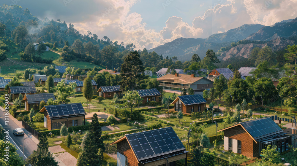 Solar panels combined with cutting-edge energy storage systems powering a town, ensuring a reliable, sustainable energy source Solar panels combined with cutting-edge energy storage systems powering a town, ensuring a reliable, sustainable energy source