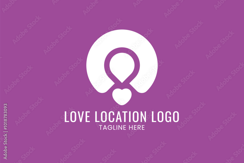 Minimalist love and location logo Minimalist love and location logo