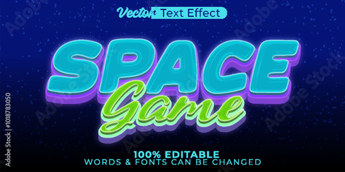 Space Game Vector Text Effect Editable Alphabet Retro Galactiic   Astronomy