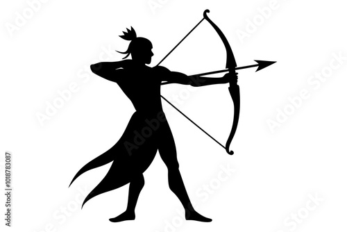 Archer | vector silhouette illustration on white background