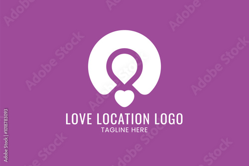 Minimalist love and location logo