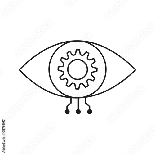 AI Vision Eye for Smart Automation Vector Icon Design, digital vision, pattern detection, visual tech, automation