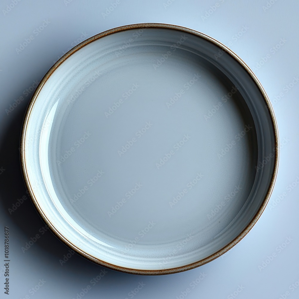 Elegant minimalist ceramic plate with a subtle gray finish and golden rim suitable for modern dining experiences Elegant minimalist ceramic plate with a subtle gray finish and golden rim suitable for modern dining experiences