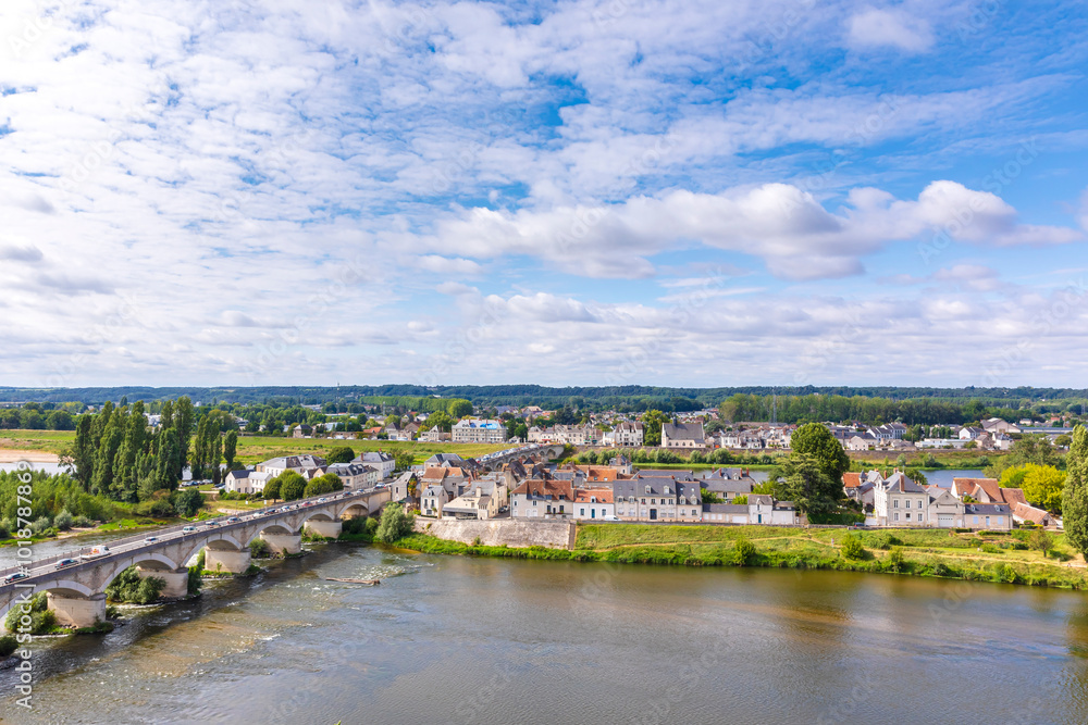Fototapeta premium Amboise village and castle located in the Indre-et-Loire département of the Loire Valley in France.