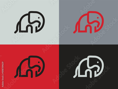 Minimalist Elephant Logo Design Modern Abstract Animal Symbol