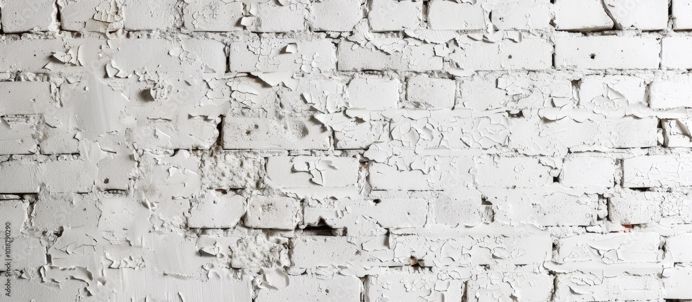 Weathered Brick Wall Coated in White Paint Weathered Brick Wall Coated in White Paint