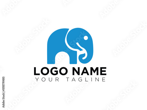 Minimalist Elephant Logo Design Modern Abstract Animal Symbol