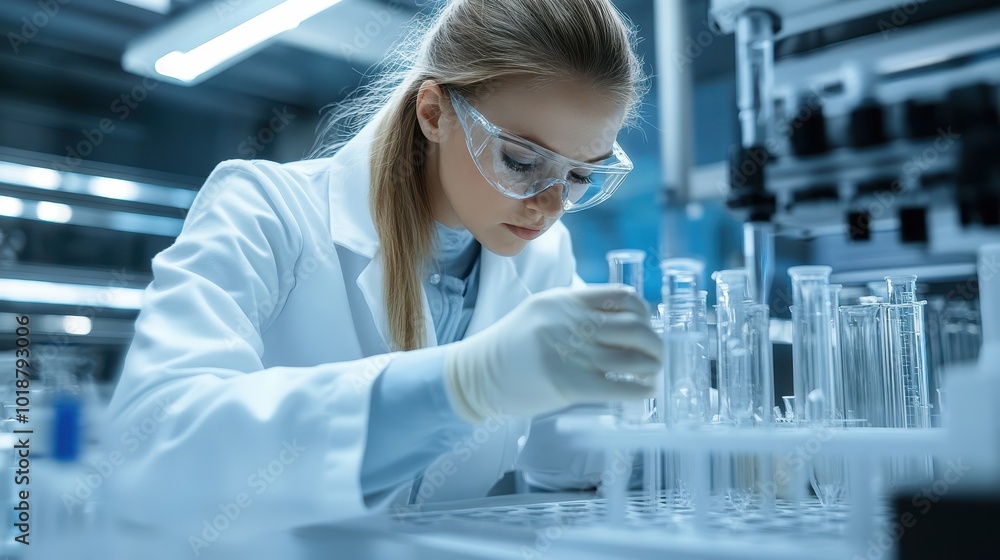 Scientist Working in Laboratory. Scientist Working in Laboratory.