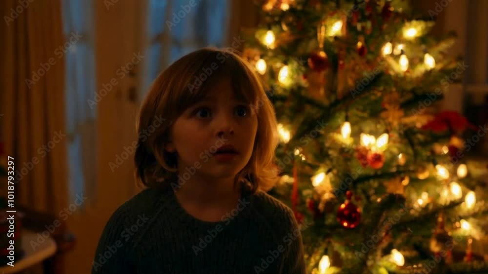 Little Boy Looking up with a Surprised Expression Little Boy Looking up with a Surprised Expression