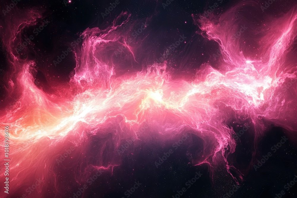 Pink and White Nebulae in a Starry Sky Pink and White Nebulae in a Starry Sky