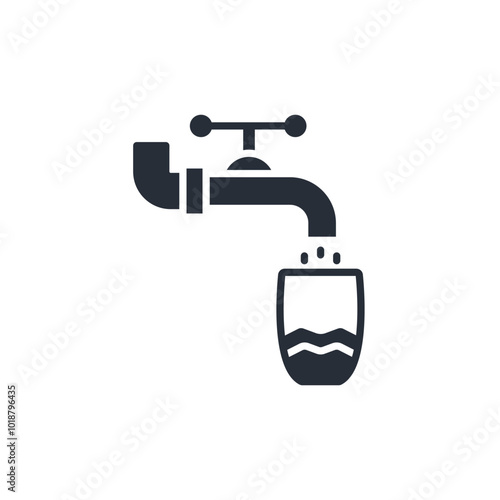 Water tap icon. vector.Editable stroke.linear style sign for use web design,logo.Symbol illustration.