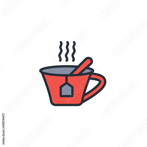 tea icon. vector.Editable stroke.linear style sign for use web design,logo.Symbol illustration.