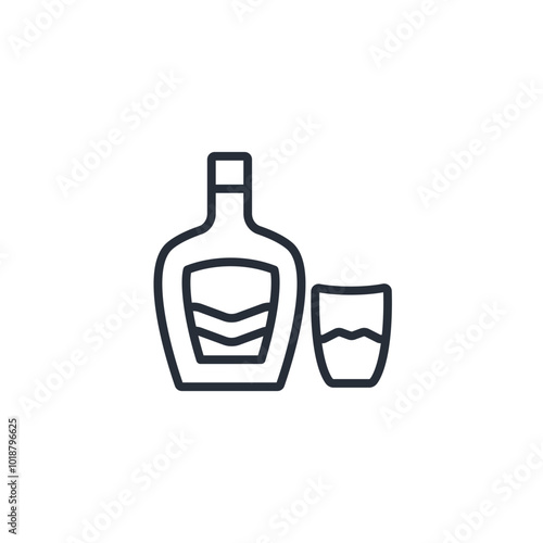 whiskey icon. vector.Editable stroke.linear style sign for use web design,logo.Symbol illustration.