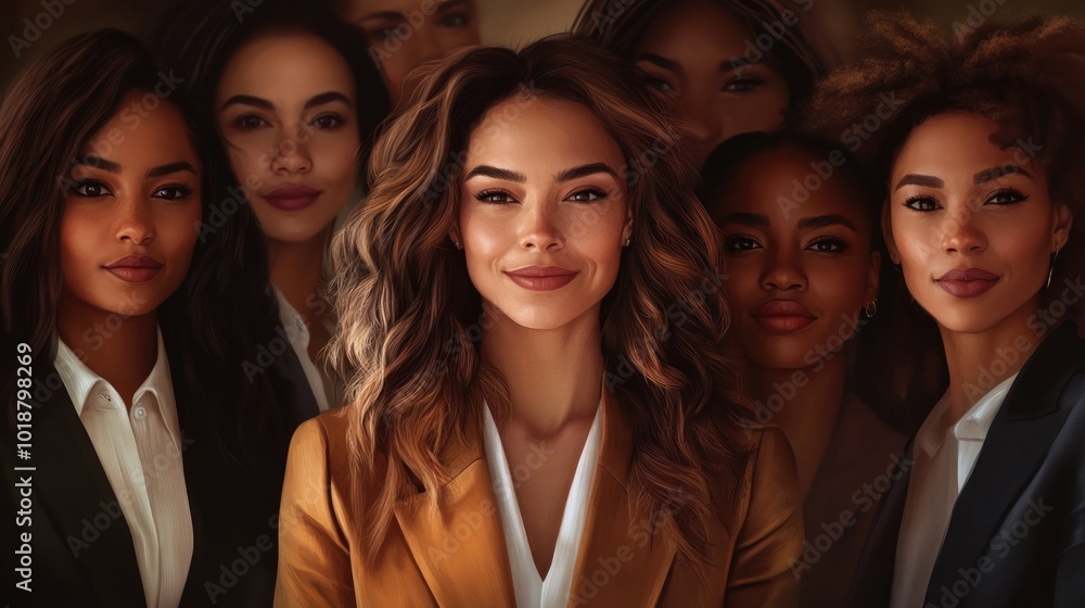 A group of women posing side by side, possibly friends or colleagues A group of women posing side by side, possibly friends or colleagues